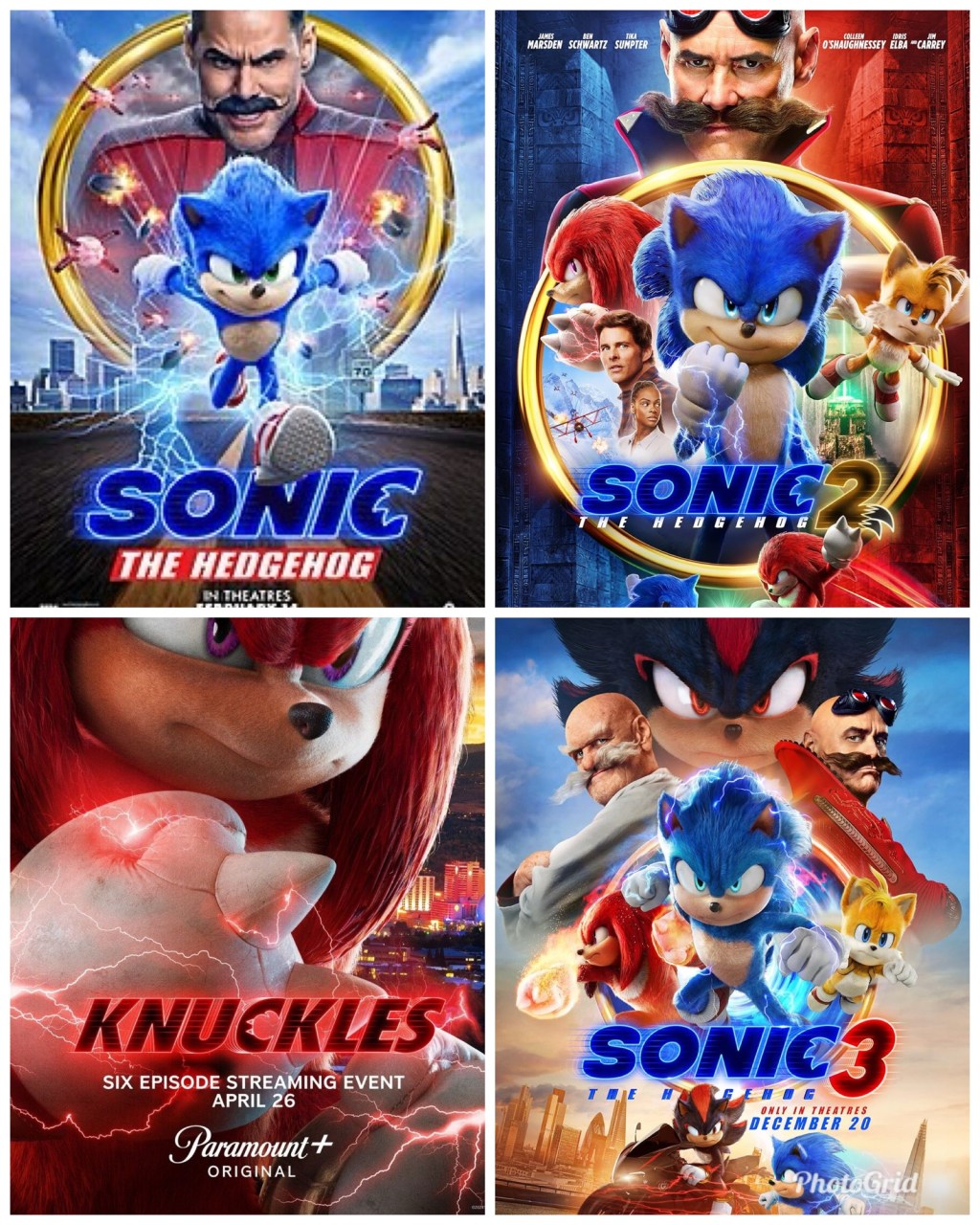 Sonic 1, 2, 3, and the Knuckles miniseries